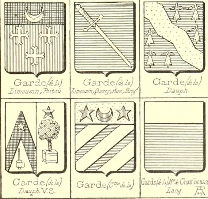 An illustration from Armoiries des familles contenues dans l'Armorial général de J.B. Rieststap [sic], 1903, leaf 36