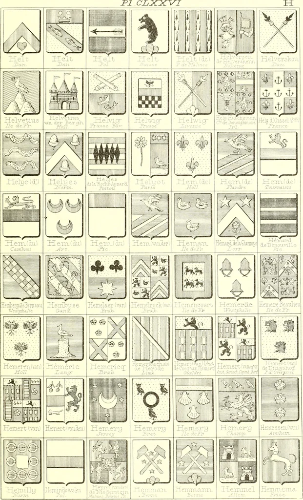 An illustration from Armoiries des familles contenues dans l'Armorial général de J.B. Rieststap [sic], 1903, leaf 362