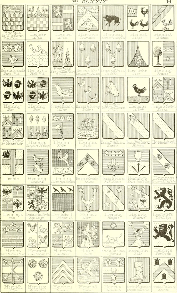 An illustration from Armoiries des familles contenues dans l'Armorial général de J.B. Rieststap [sic], 1903, leaf 368