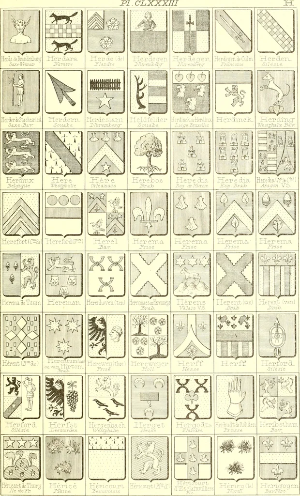 An illustration from Armoiries des familles contenues dans l'Armorial général de J.B. Rieststap [sic], 1903, leaf 376