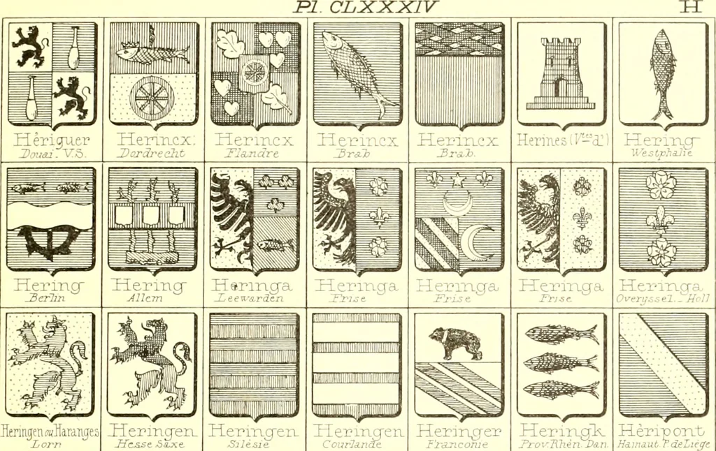 An illustration from Armoiries des familles contenues dans l'Armorial général de J.B. Rieststap [sic], 1903, leaf 378