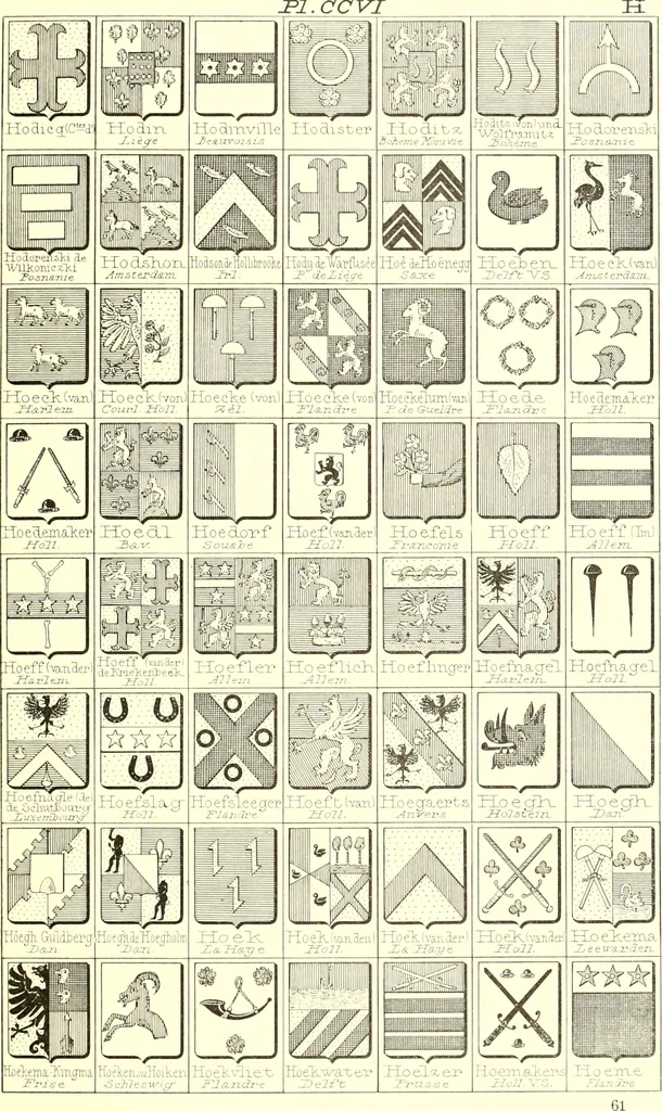 An illustration from Armoiries des familles contenues dans l'Armorial général de J.B. Rieststap [sic], 1903, leaf 422