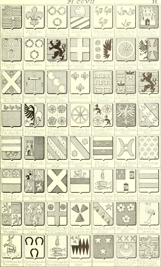 An illustration from Armoiries des familles contenues dans l'Armorial général de J.B. Rieststap [sic], 1903, leaf 424