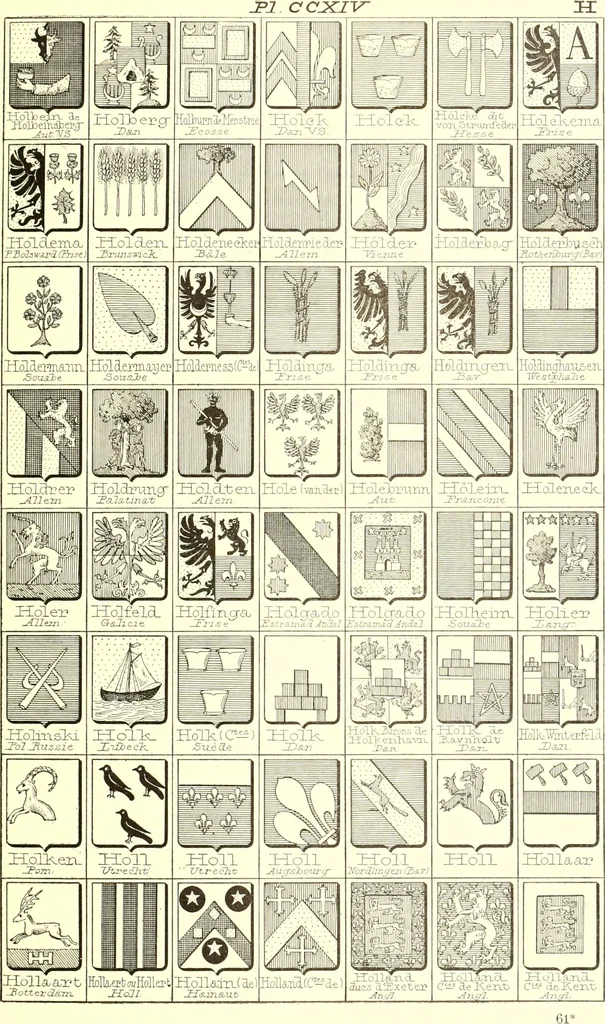An illustration from Armoiries des familles contenues dans l'Armorial général de J.B. Rieststap [sic], 1903, leaf 438