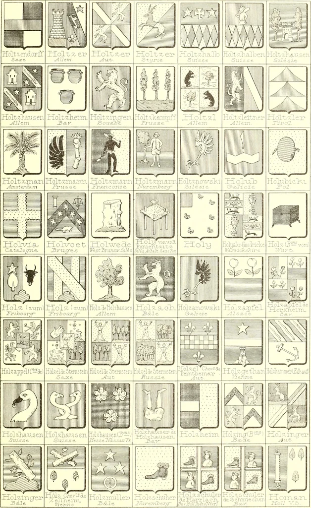 An illustration from Armoiries des familles contenues dans l'Armorial général de J.B. Rieststap [sic], 1903, leaf 448