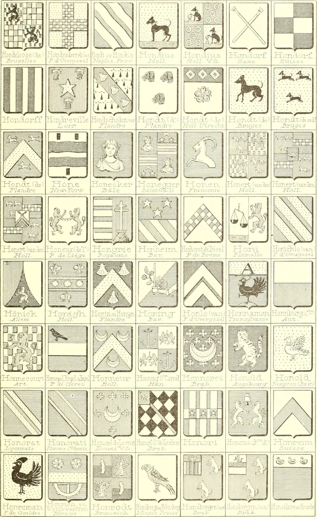 An illustration from Armoiries des familles contenues dans l'Armorial général de J.B. Rieststap [sic], 1903, leaf 452