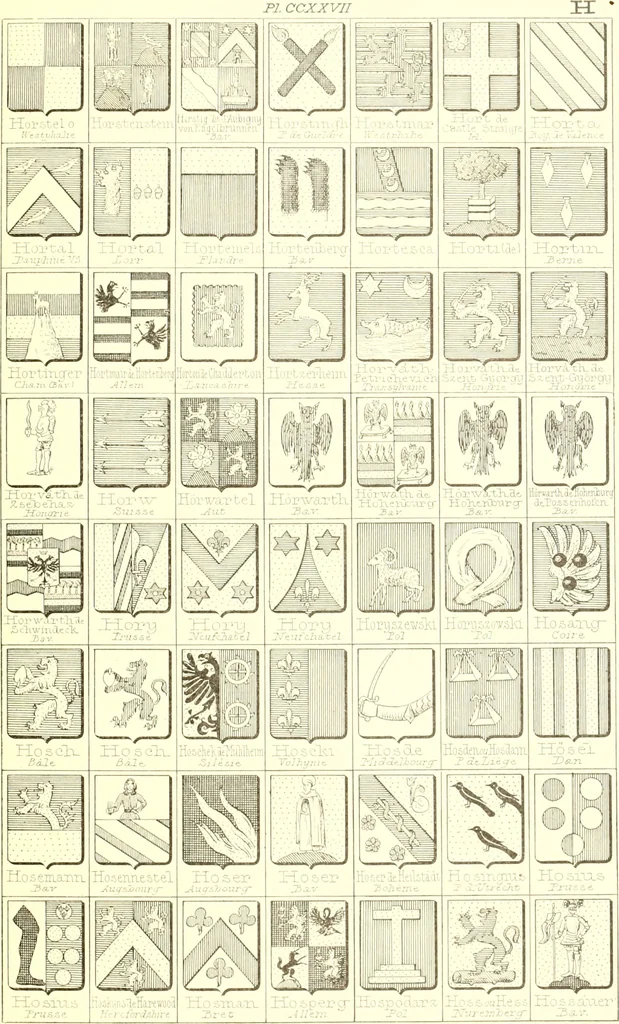 An illustration from Armoiries des familles contenues dans l'Armorial général de J.B. Rieststap [sic], 1903, leaf 466