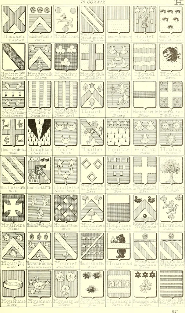 An illustration from Armoiries des familles contenues dans l'Armorial général de J.B. Rieststap [sic], 1903, leaf 470