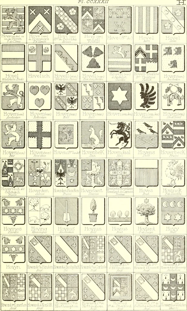 An illustration from Armoiries des familles contenues dans l'Armorial général de J.B. Rieststap [sic], 1903, leaf 476