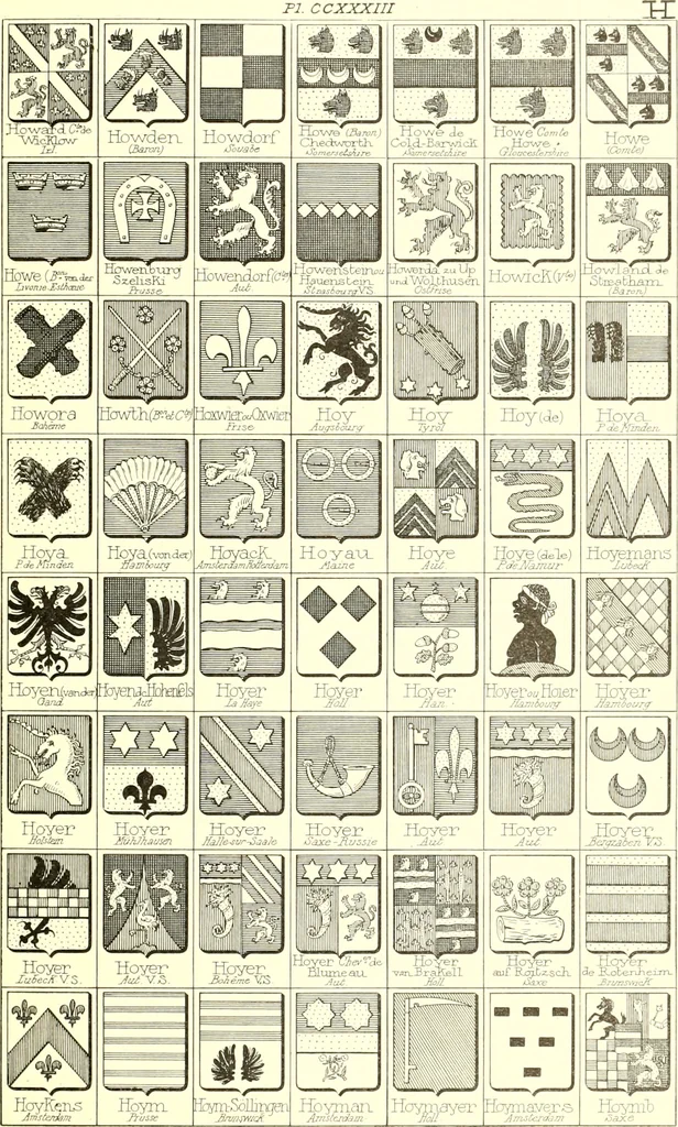 An illustration from Armoiries des familles contenues dans l'Armorial général de J.B. Rieststap [sic], 1903, leaf 478