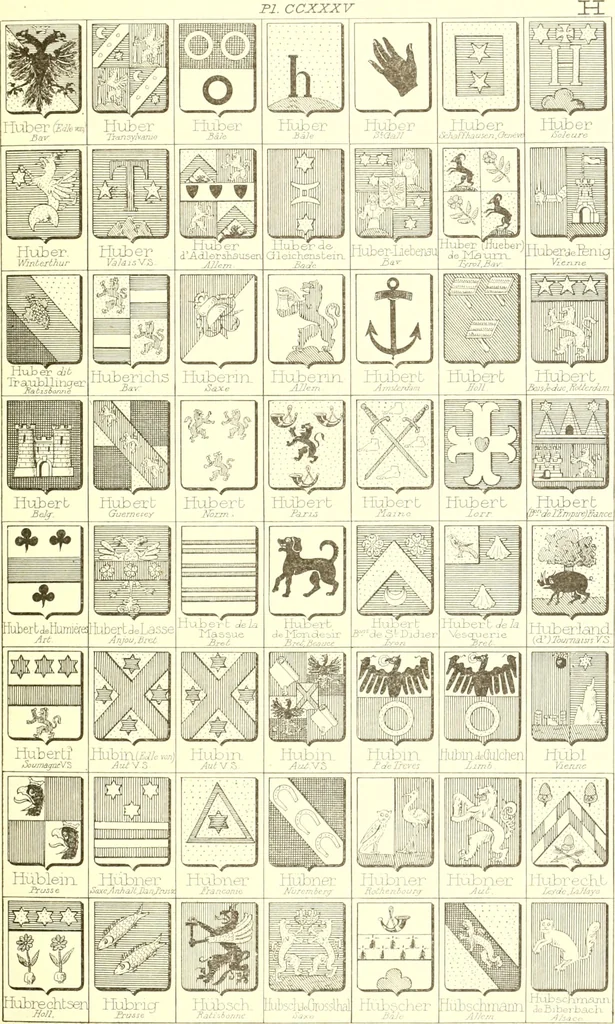 An illustration from Armoiries des familles contenues dans l'Armorial général de J.B. Rieststap [sic], 1903, leaf 482