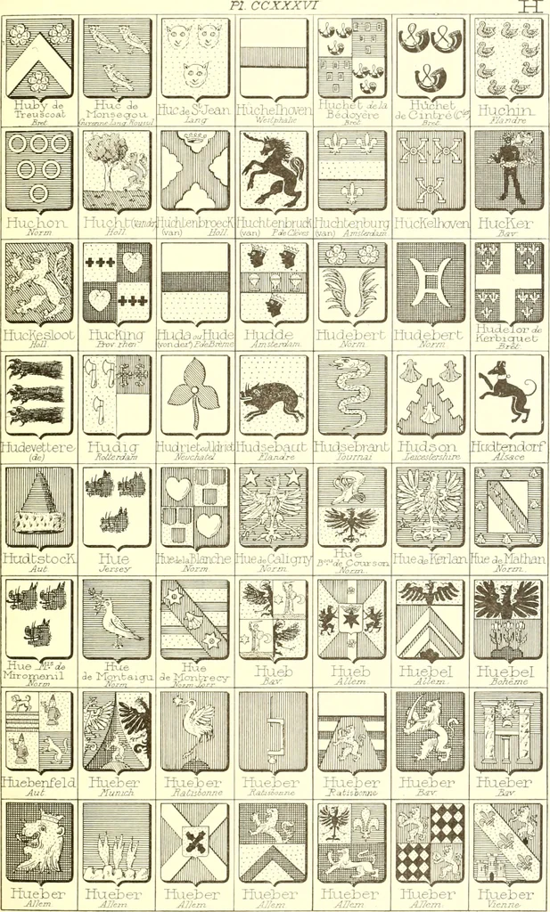 An illustration from Armoiries des familles contenues dans l'Armorial général de J.B. Rieststap [sic], 1903, leaf 484
