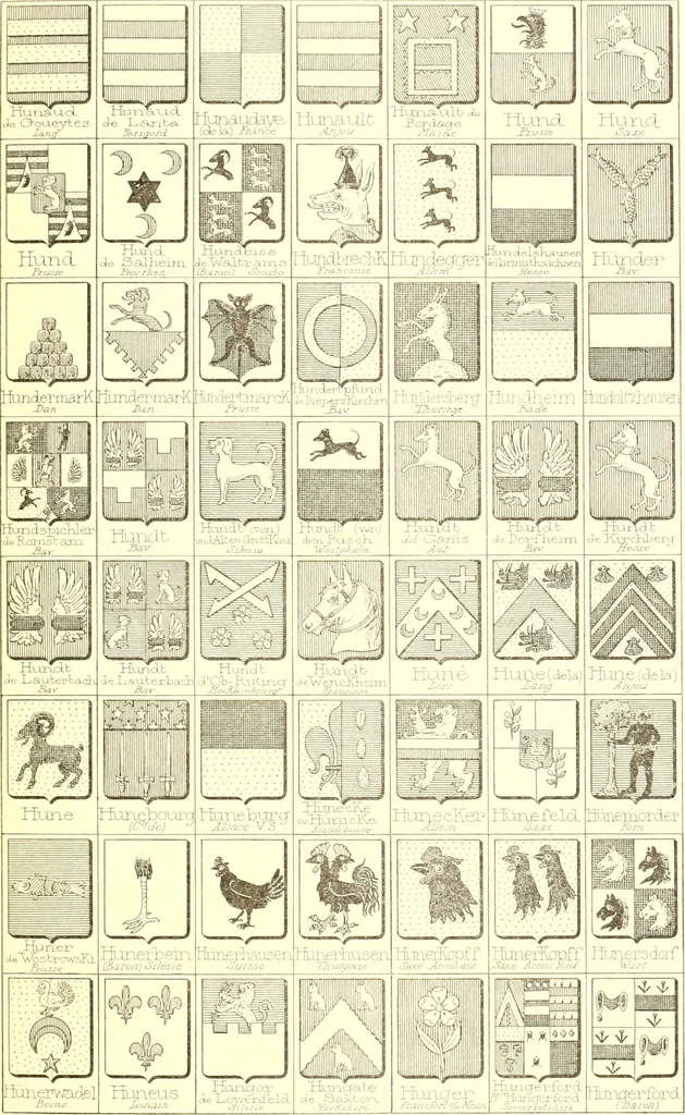 An illustration from Armoiries des familles contenues dans l'Armorial général de J.B. Rieststap [sic], 1903, leaf 496
