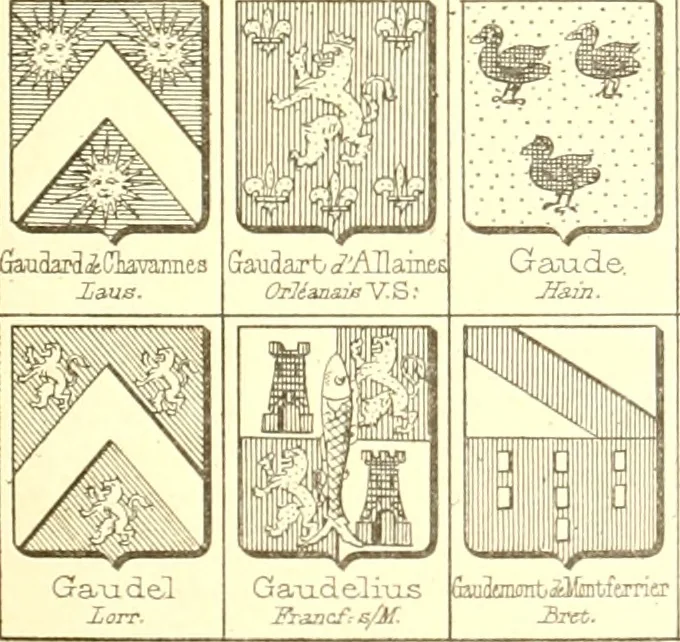 An illustration from Armoiries des familles contenues dans l'Armorial général de J.B. Rieststap [sic], 1903, leaf 50