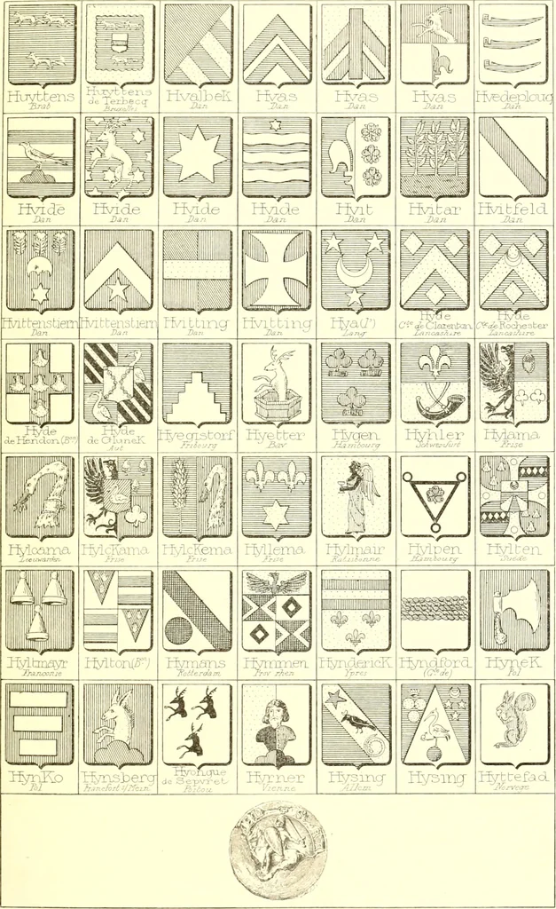 An illustration from Armoiries des familles contenues dans l'Armorial général de J.B. Rieststap [sic], 1903, leaf 506