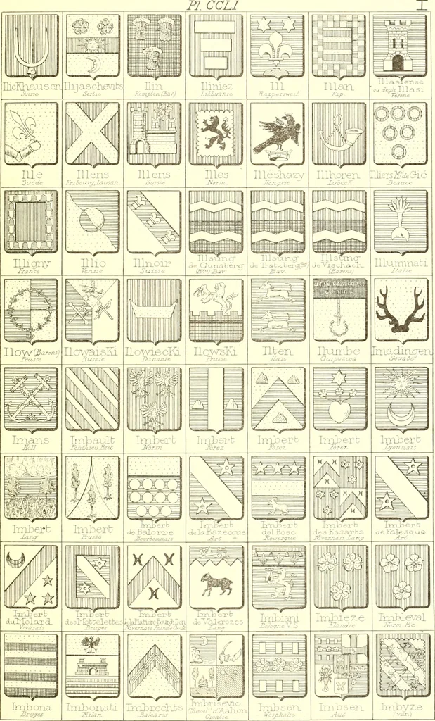 An illustration from Armoiries des familles contenues dans l'Armorial général de J.B. Rieststap [sic], 1903, leaf 514