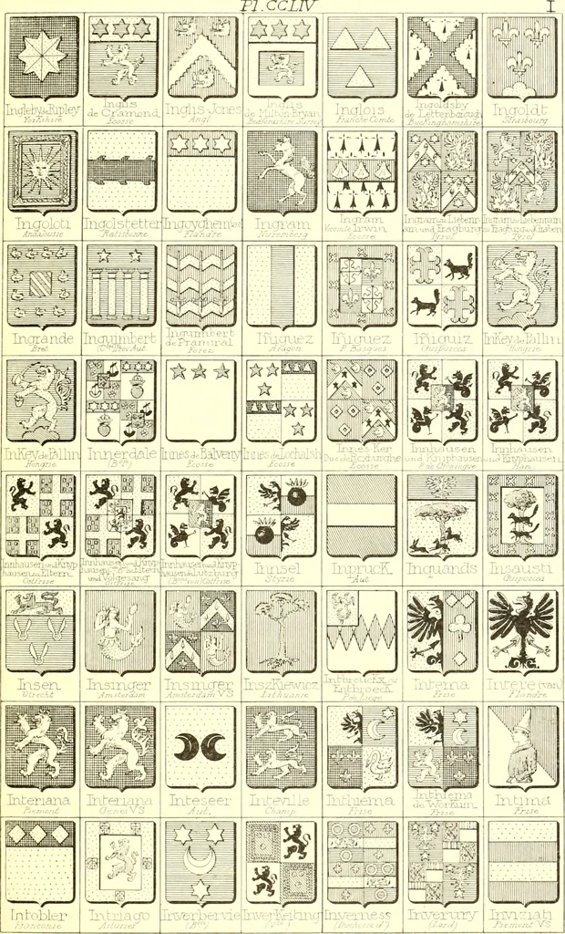 An illustration from Armoiries des familles contenues dans l'Armorial général de J.B. Rieststap [sic], 1903, leaf 520