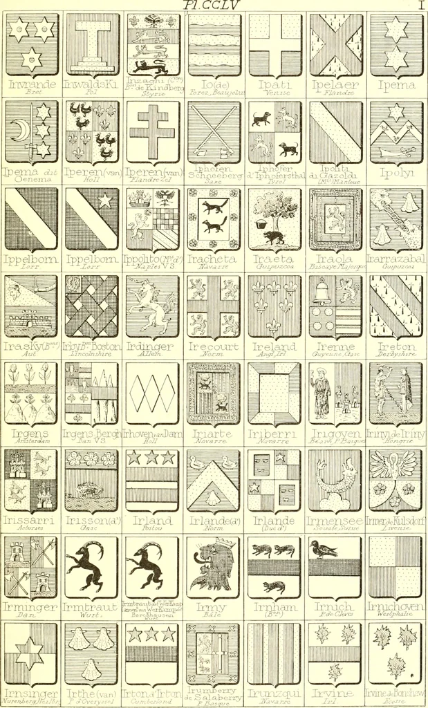 An illustration from Armoiries des familles contenues dans l'Armorial général de J.B. Rieststap [sic], 1903, leaf 522