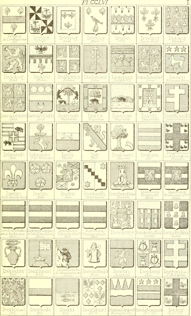 An illustration from Armoiries des familles contenues dans l'Armorial général de J.B. Rieststap [sic], 1903, leaf 524