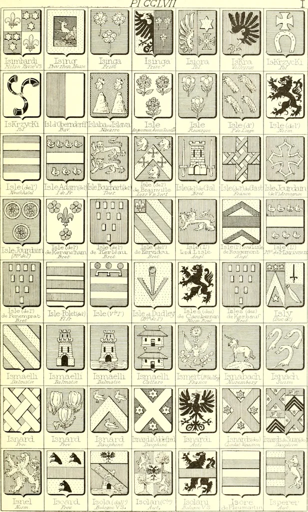 An illustration from Armoiries des familles contenues dans l'Armorial général de J.B. Rieststap [sic], 1903, leaf 526