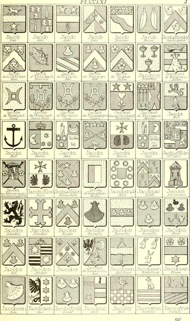 An illustration from Armoiries des familles contenues dans l'Armorial général de J.B. Rieststap [sic], 1903, leaf 534