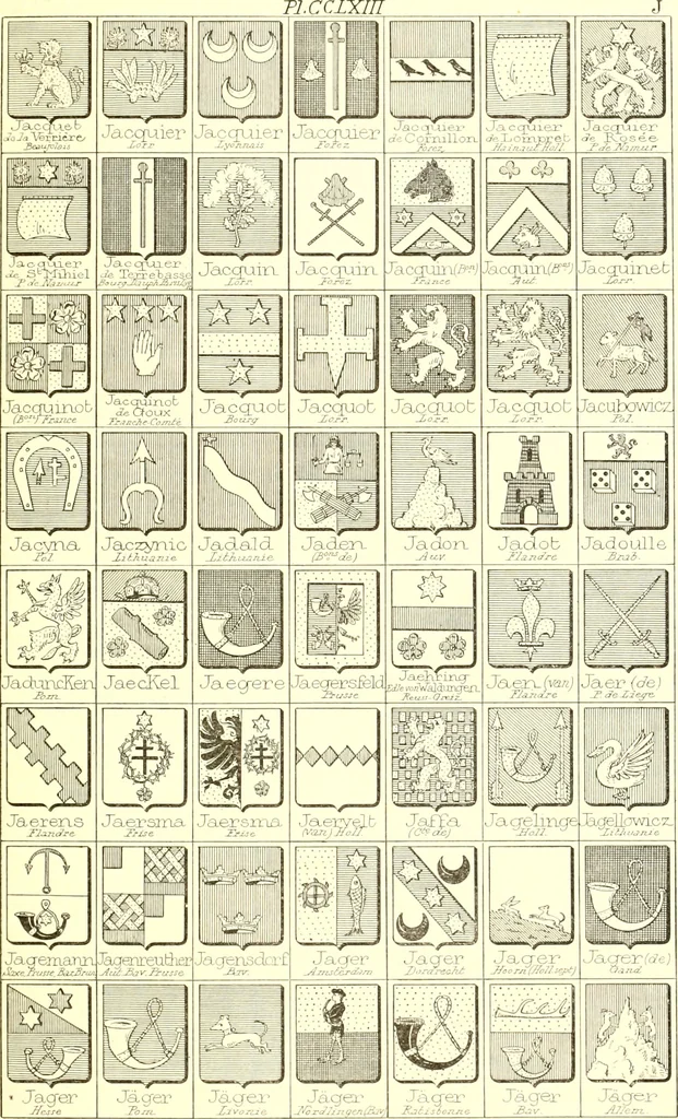 An illustration from Armoiries des familles contenues dans l'Armorial général de J.B. Rieststap [sic], 1903, leaf 538