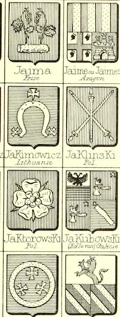 An illustration from Armoiries des familles contenues dans l'Armorial général de J.B. Rieststap [sic], 1903, leaf 542
