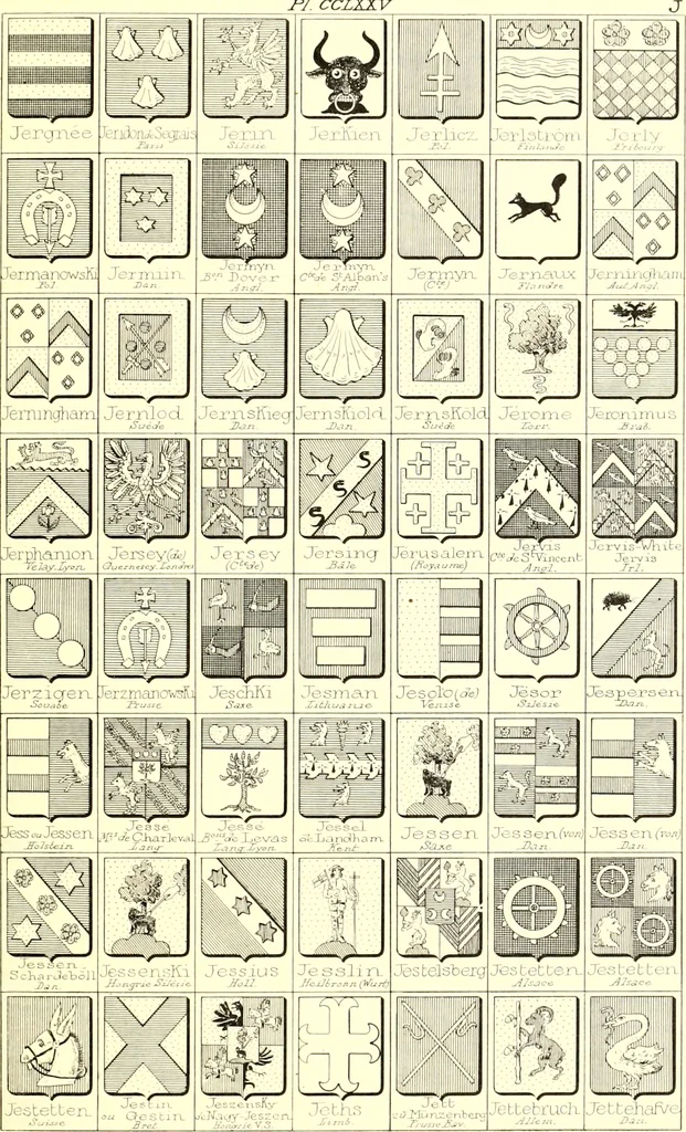 An illustration from Armoiries des familles contenues dans l'Armorial général de J.B. Rieststap [sic], 1903, leaf 562