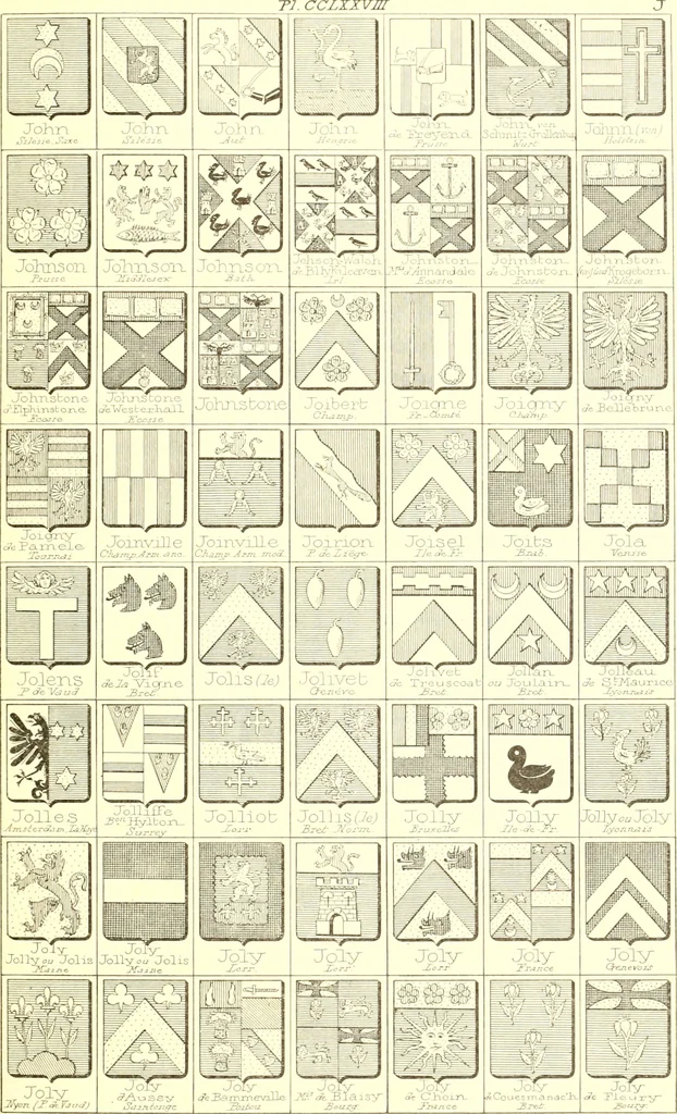 An illustration from Armoiries des familles contenues dans l'Armorial général de J.B. Rieststap [sic], 1903, leaf 568