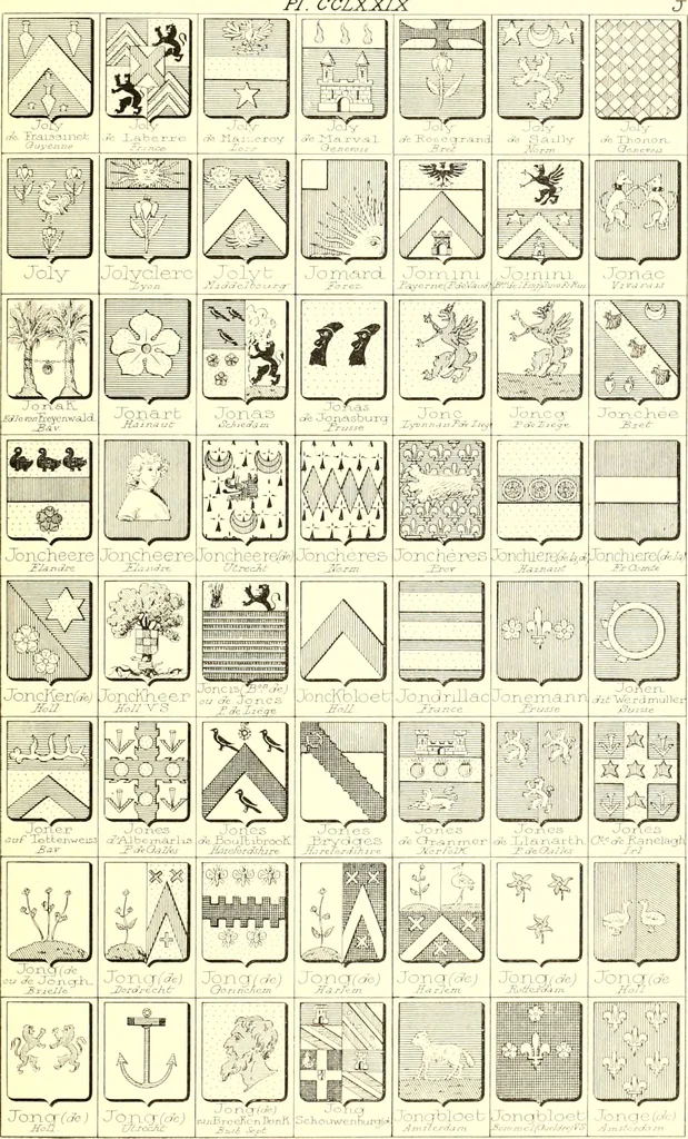 An illustration from Armoiries des familles contenues dans l'Armorial général de J.B. Rieststap [sic], 1903, leaf 570
