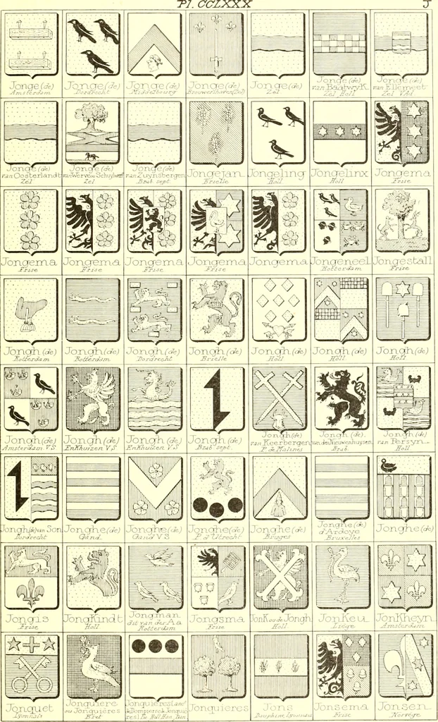An illustration from Armoiries des familles contenues dans l'Armorial général de J.B. Rieststap [sic], 1903, leaf 572
