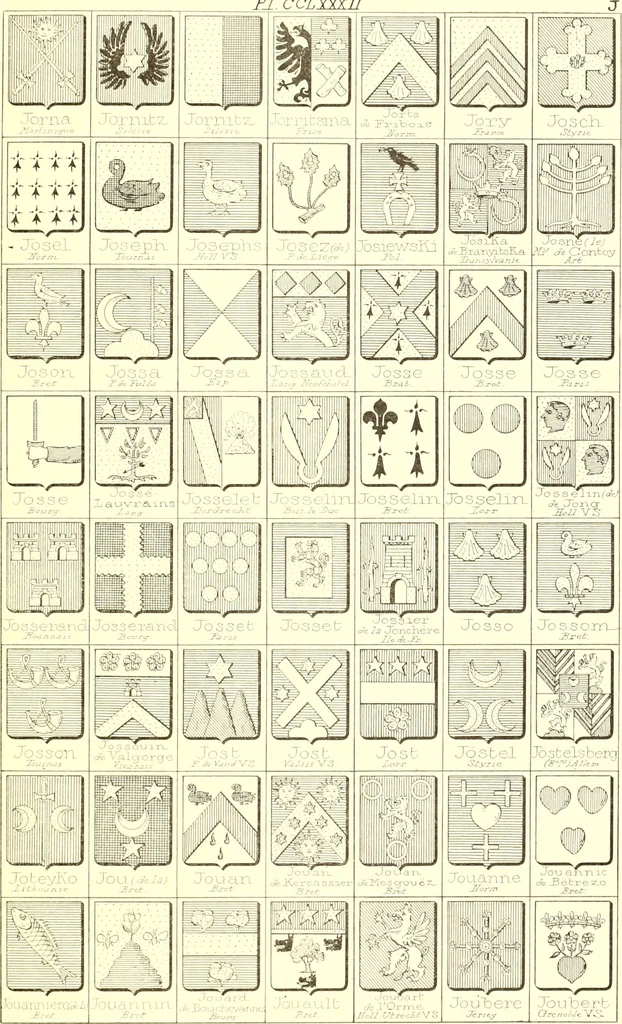 An illustration from Armoiries des familles contenues dans l'Armorial général de J.B. Rieststap [sic], 1903, leaf 576