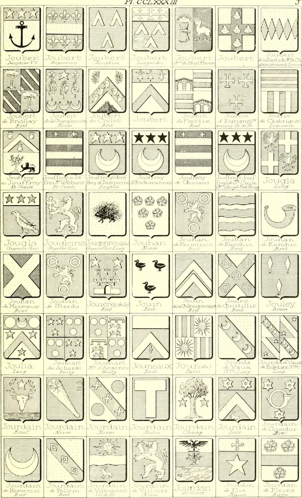 An illustration from Armoiries des familles contenues dans l'Armorial général de J.B. Rieststap [sic], 1903, leaf 578