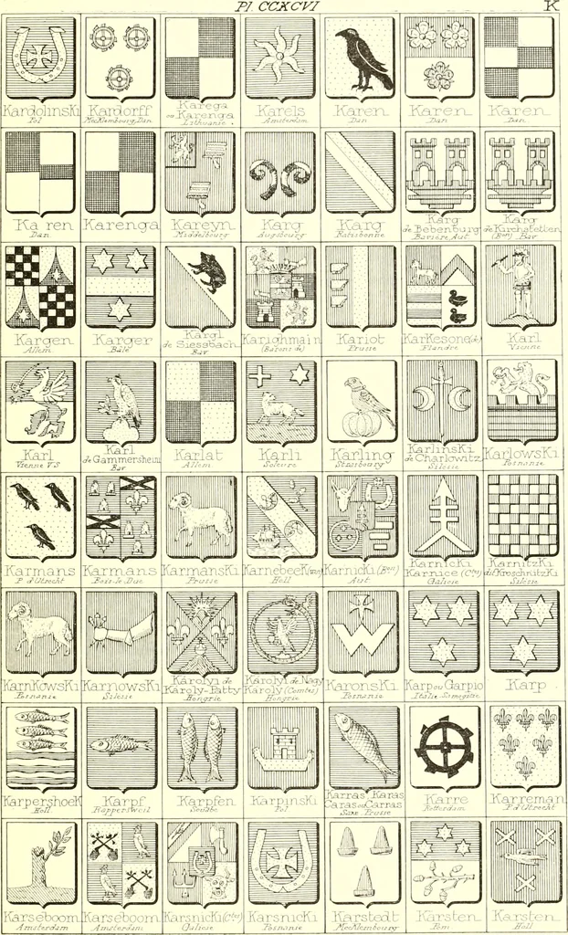 An illustration from Armoiries des familles contenues dans l'Armorial général de J.B. Rieststap [sic], 1903, leaf 604