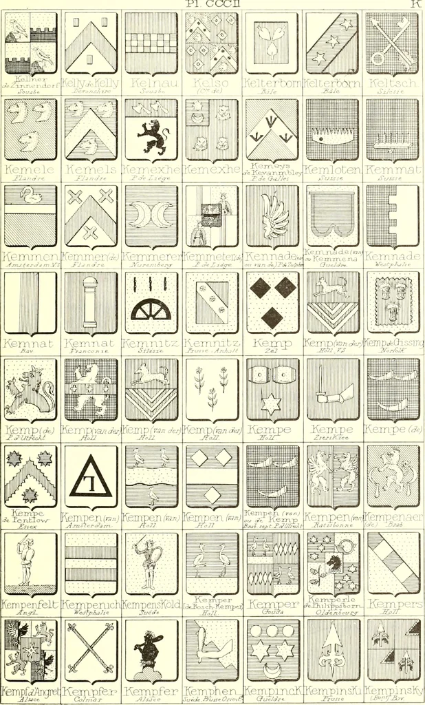 An illustration from Armoiries des familles contenues dans l'Armorial général de J.B. Rieststap [sic], 1903, leaf 616