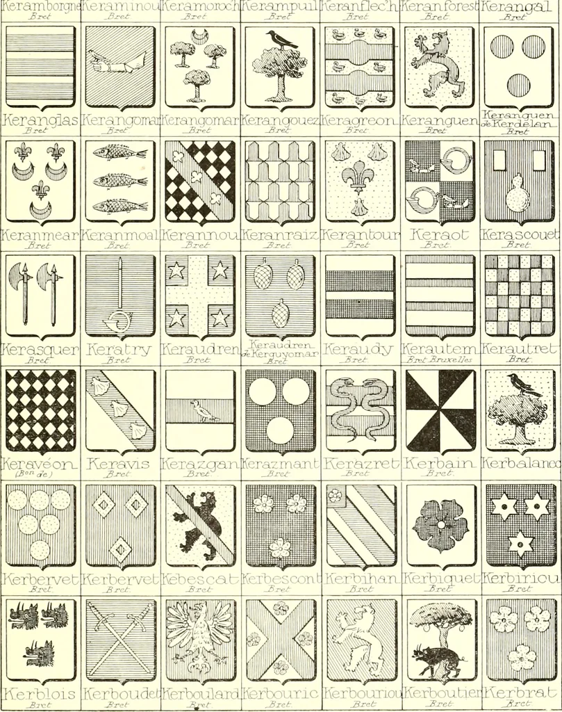 An illustration from Armoiries des familles contenues dans l'Armorial général de J.B. Rieststap [sic], 1903, leaf 620