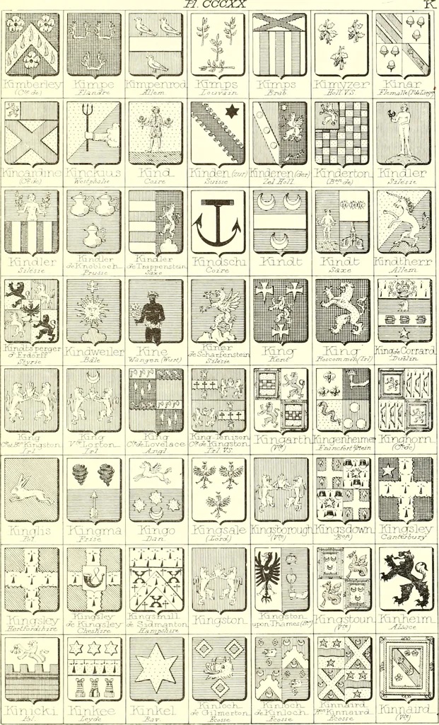 An illustration from Armoiries des familles contenues dans l'Armorial général de J.B. Rieststap [sic], 1903, leaf 652