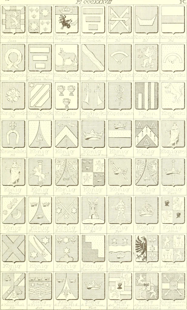 An illustration from Armoiries des familles contenues dans l'Armorial général de J.B. Rieststap [sic], 1903, leaf 688
