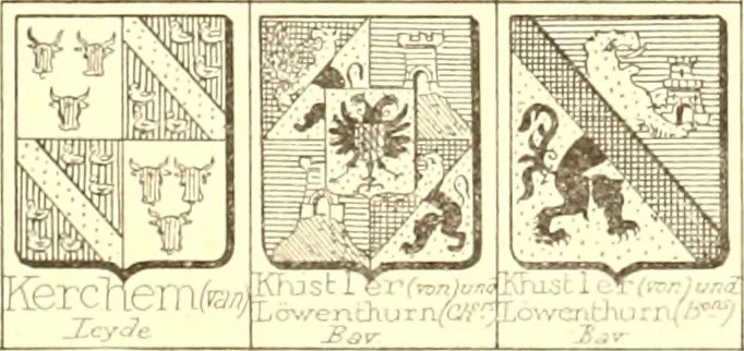An illustration from Armoiries des familles contenues dans l'Armorial général de J.B. Rieststap [sic], 1903, leaf 736