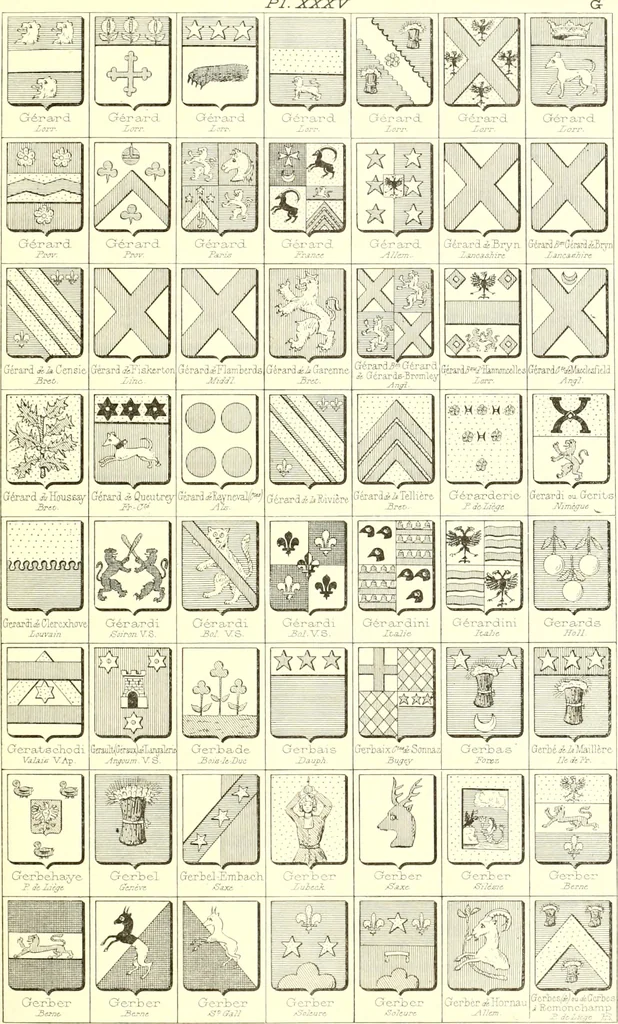An illustration from Armoiries des familles contenues dans l'Armorial général de J.B. Rieststap [sic], 1903, leaf 78