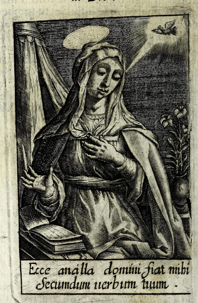 An illustration from Armonia contemplativa sopra la vita di Giesù Christo : delli santi Filippo Neri, Ignatio Loiola, Caietano di Tieni, e Teresa di Giesù : disposta secondo l'ordine delli Vangeli non solo per tutti li giorni dell'anno, mesi e settimane, ma ancora per tutte le feste principali : consegrata all'altezza serenissima Anna Maria Isabella, duchessa di Mantoua, Monferrato, Guastalla, &c., 1690, leaf 24