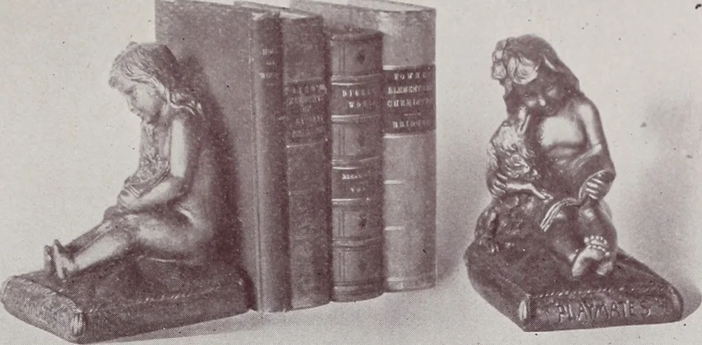 An illustration from Armor bronze : artistic and ideal gifts in book ends, door stops, art objects, table and floor lamps, 1900, leaf 10