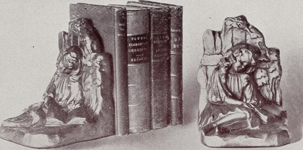 An illustration from Armor bronze : artistic and ideal gifts in book ends, door stops, art objects, table and floor lamps, 1900, leaf 10
