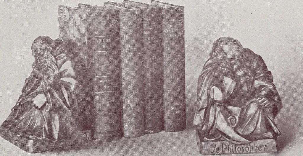 An illustration from Armor bronze : artistic and ideal gifts in book ends, door stops, art objects, table and floor lamps, 1900, leaf 10