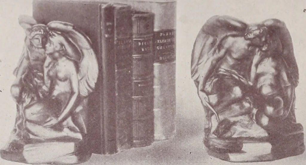 An illustration from Armor bronze : artistic and ideal gifts in book ends, door stops, art objects, table and floor lamps, 1900, leaf 11