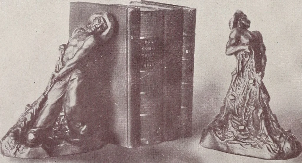 An illustration from Armor bronze : artistic and ideal gifts in book ends, door stops, art objects, table and floor lamps, 1900, leaf 11