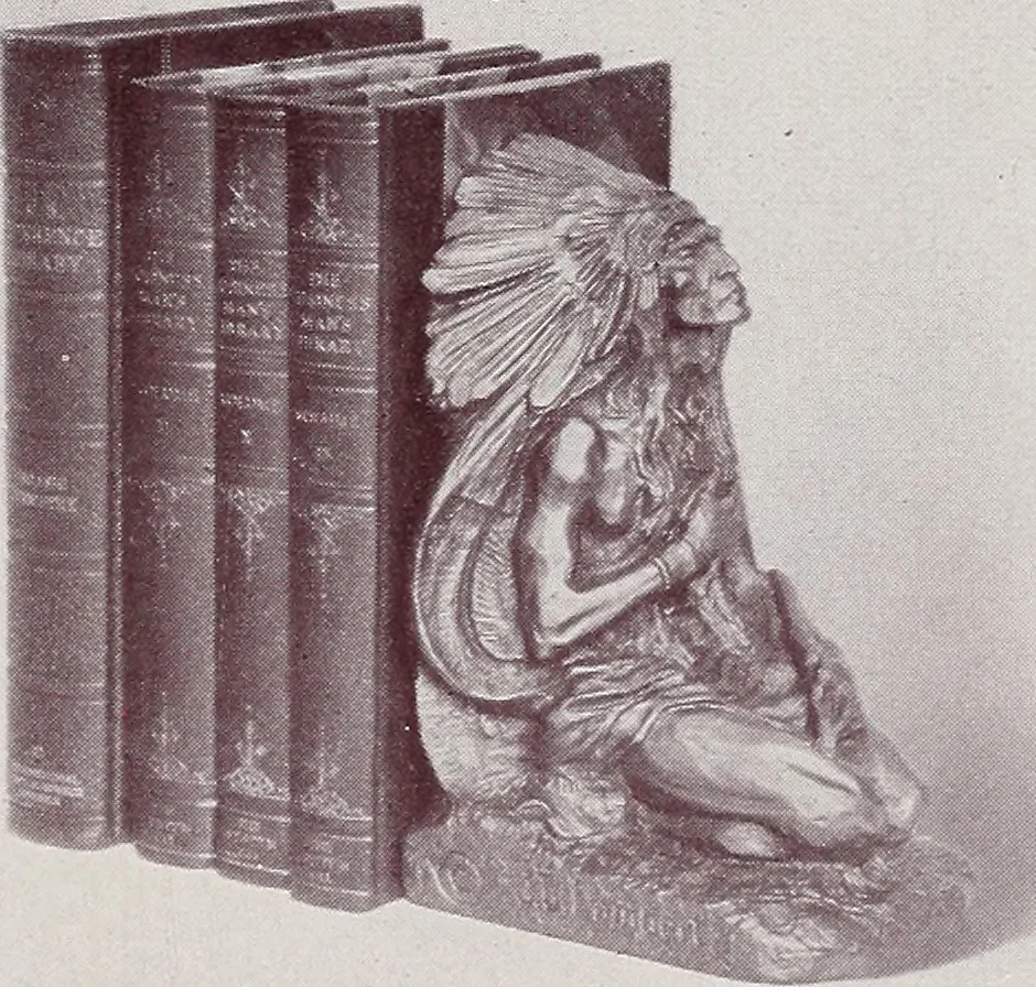 An illustration from Armor bronze : artistic and ideal gifts in book ends, door stops, art objects, table and floor lamps, 1900, leaf 12