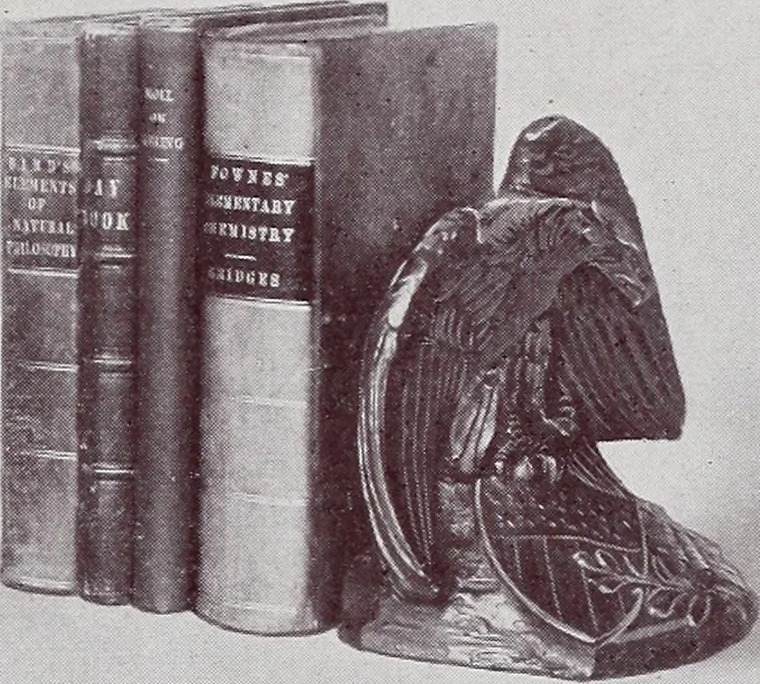 An illustration from Armor bronze : artistic and ideal gifts in book ends, door stops, art objects, table and floor lamps, 1900, leaf 14