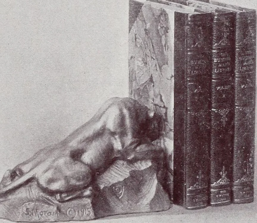 An illustration from Armor bronze : artistic and ideal gifts in book ends, door stops, art objects, table and floor lamps, 1900, leaf 14