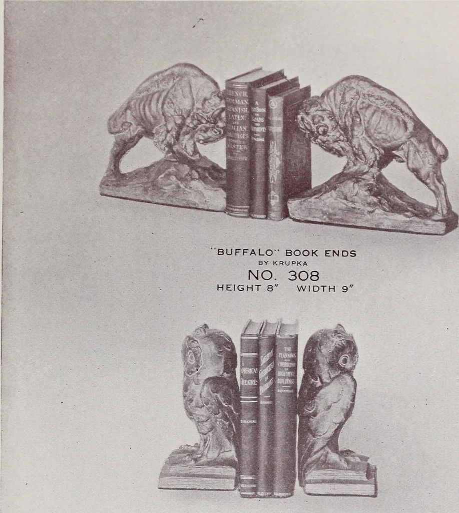 An illustration from Armor bronze : artistic and ideal gifts in book ends, door stops, art objects, table and floor lamps, 1900, leaf 16